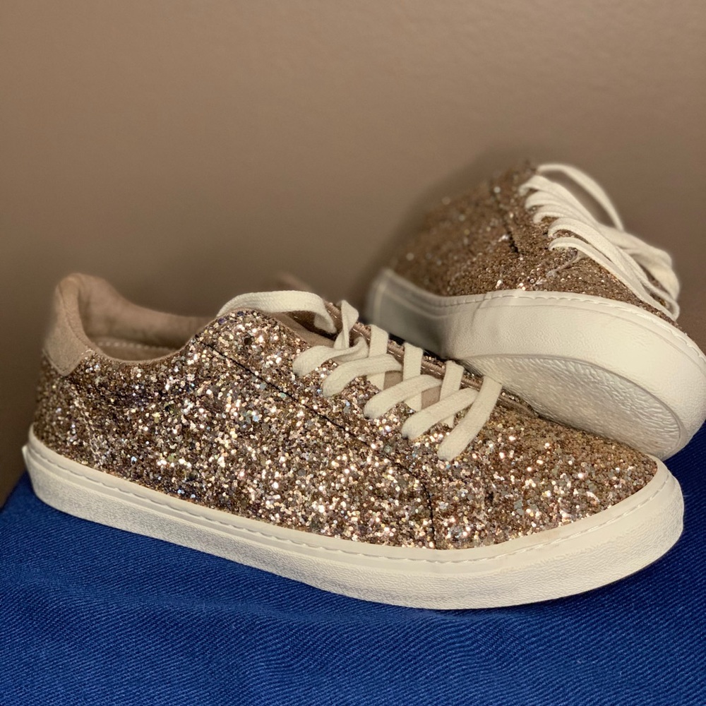 Glitter Covered Sneaker Shoe - Gold